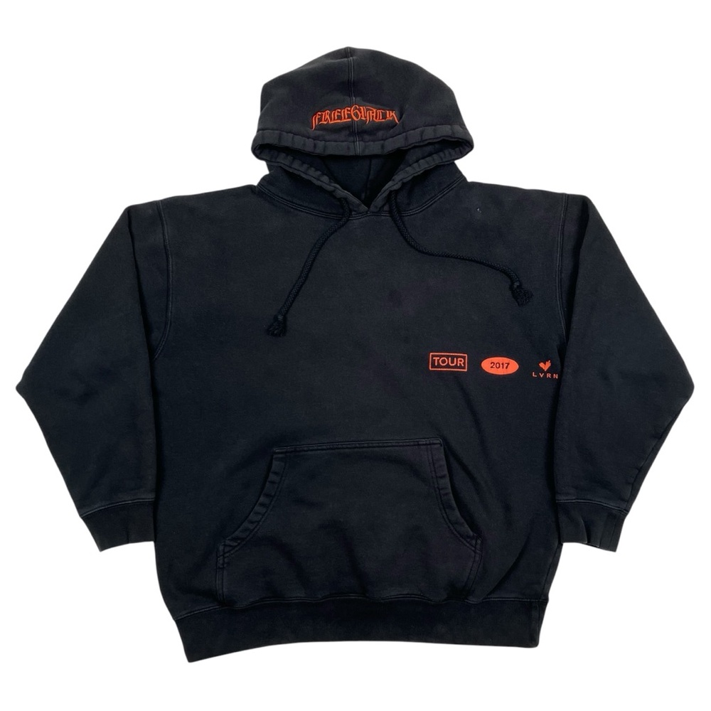 Free 6Lack LVRN 2017 Tour Hoodie Sweatshirt Black & Orange Bear Distressed